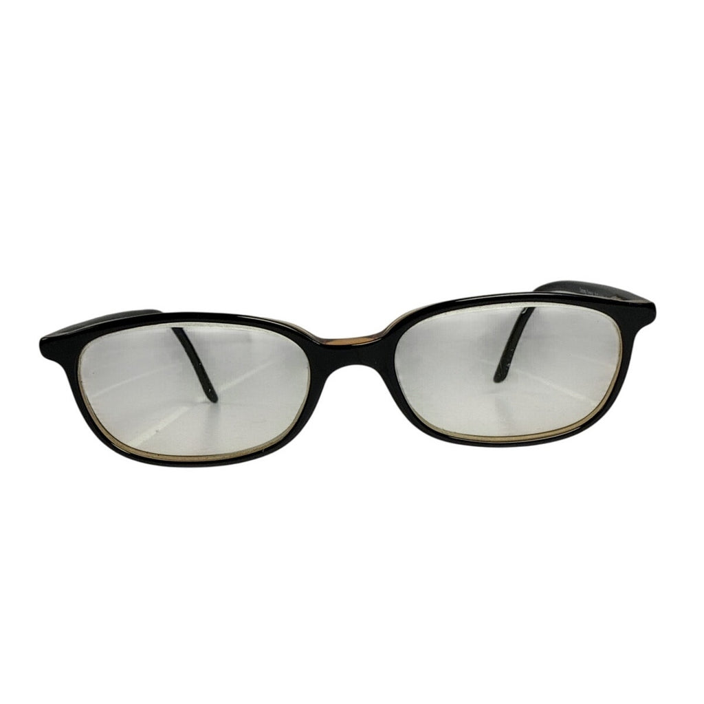 Vintage 90s Tuscany 325 Black Amber Rectangle Eyeglass Frames Italy 48-18-145