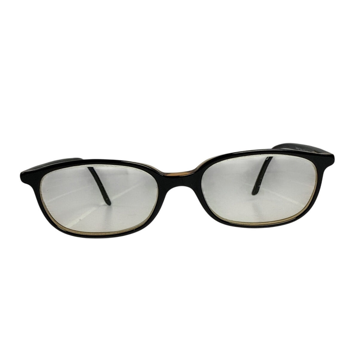 Vintage 90s Tuscany 325 Black Amber Rectangle Eyeglass Frames Italy 48-18-145
