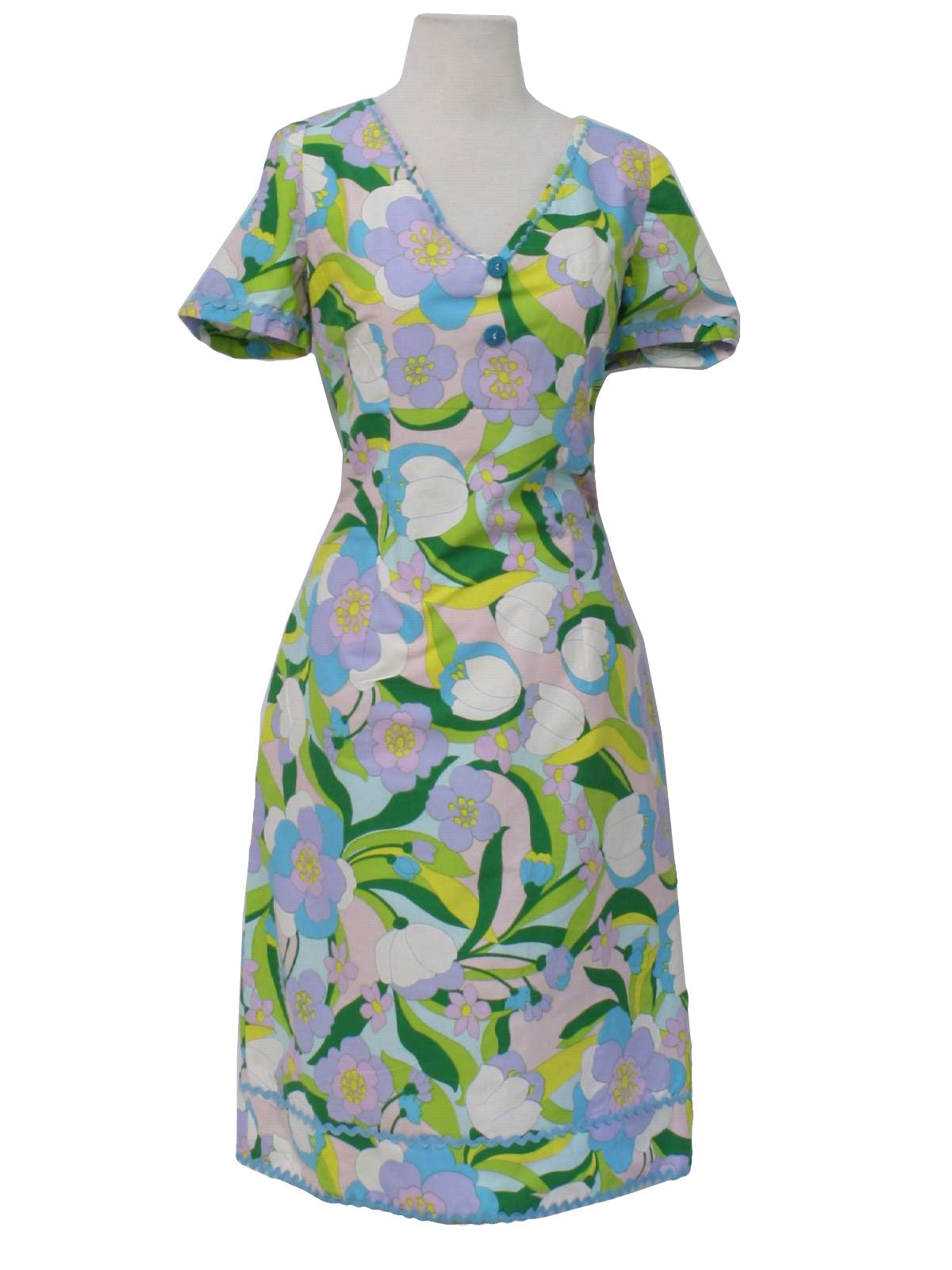 Womens Mod Pow-Flower Hawaiian Dress