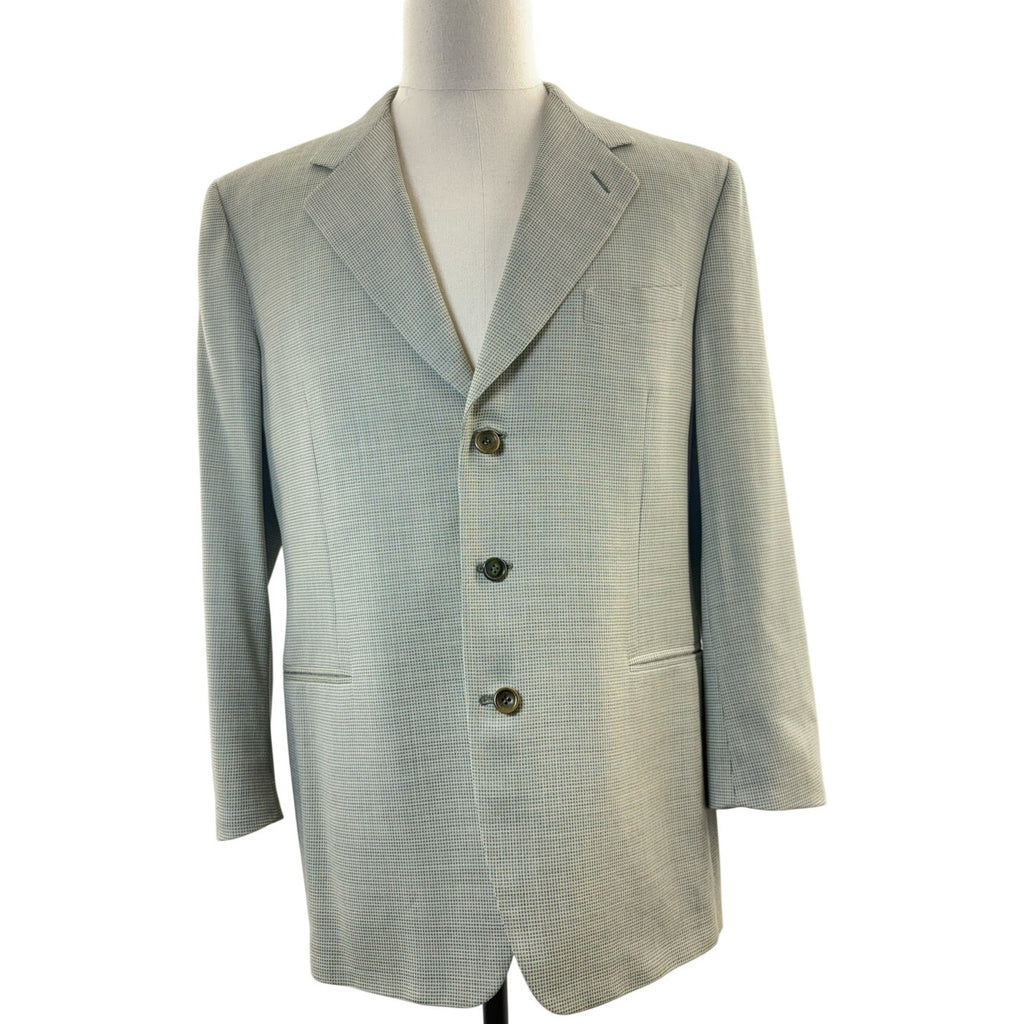 Canali Proposta Italy Blazer Gray Green Men's 44 Wool Suit Jacket