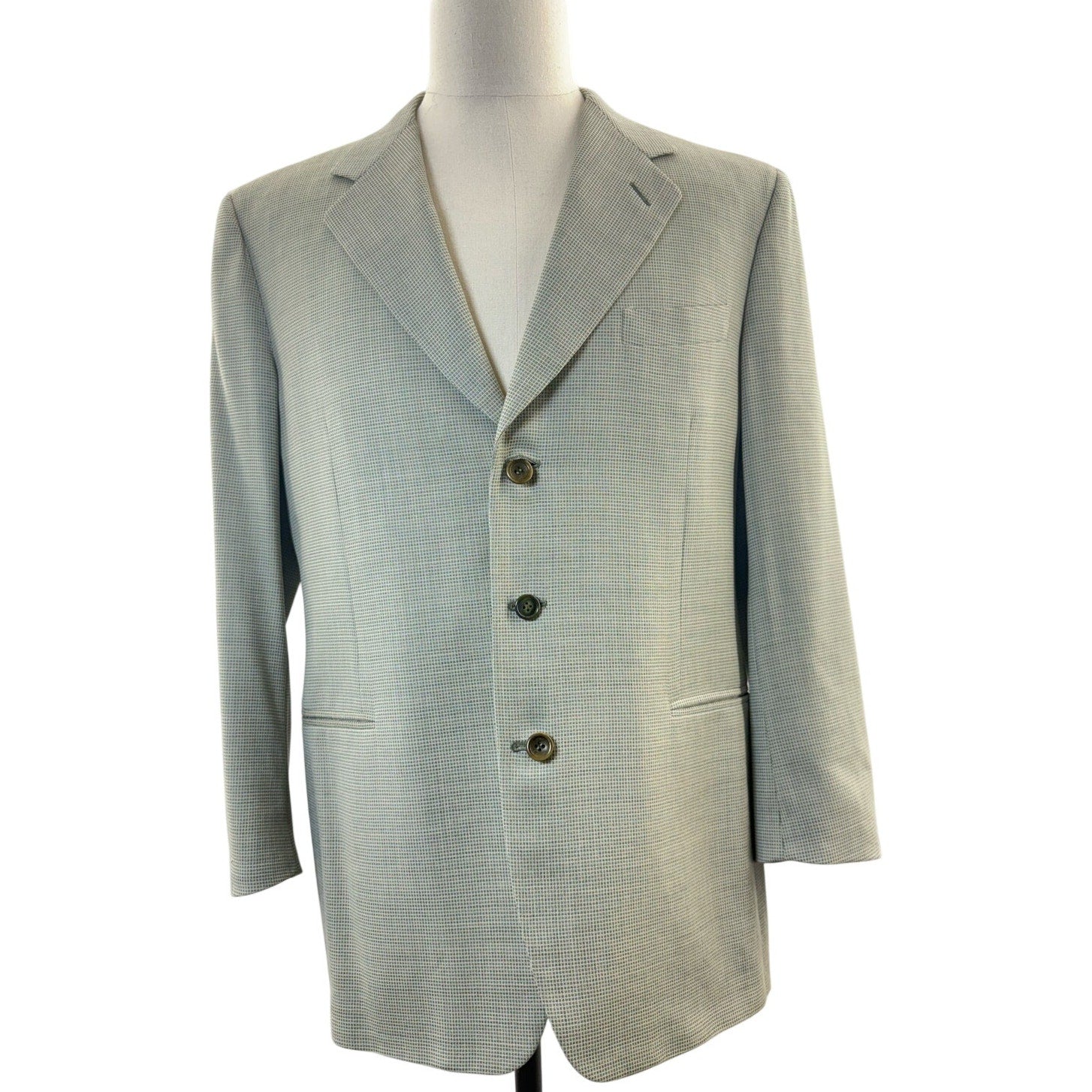 Canali Proposta Italy Blazer Gray Green Men's 44 Wool Suit Jacket