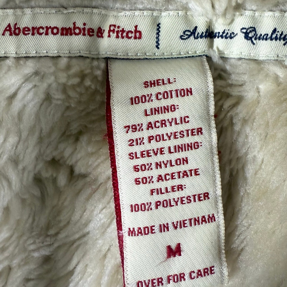 Vintages 2000s Women's Medium Abercrombie & Fitch Green Sherpa Lined Jacket