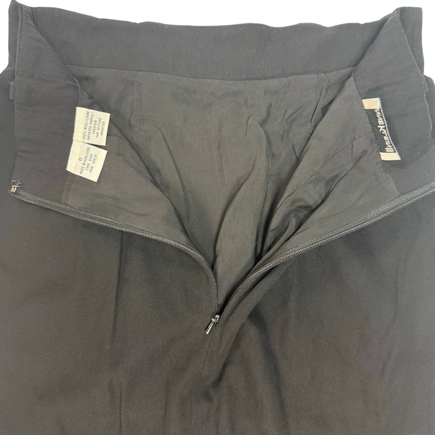 Vintage 90s Women's 6 Black Wool Pencil Skirt Anne Klein II Lined