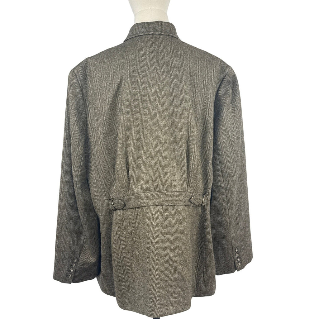 Vintage 2000s Lauren Ralph Lauren Herringbone Zip Jacket Women’s 18W