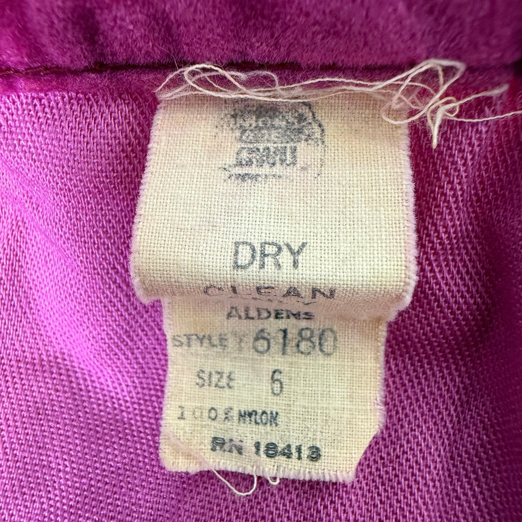 Vintage 70s Women's XS Magenta Velour Pants Alden’s Union Made 23" Waist