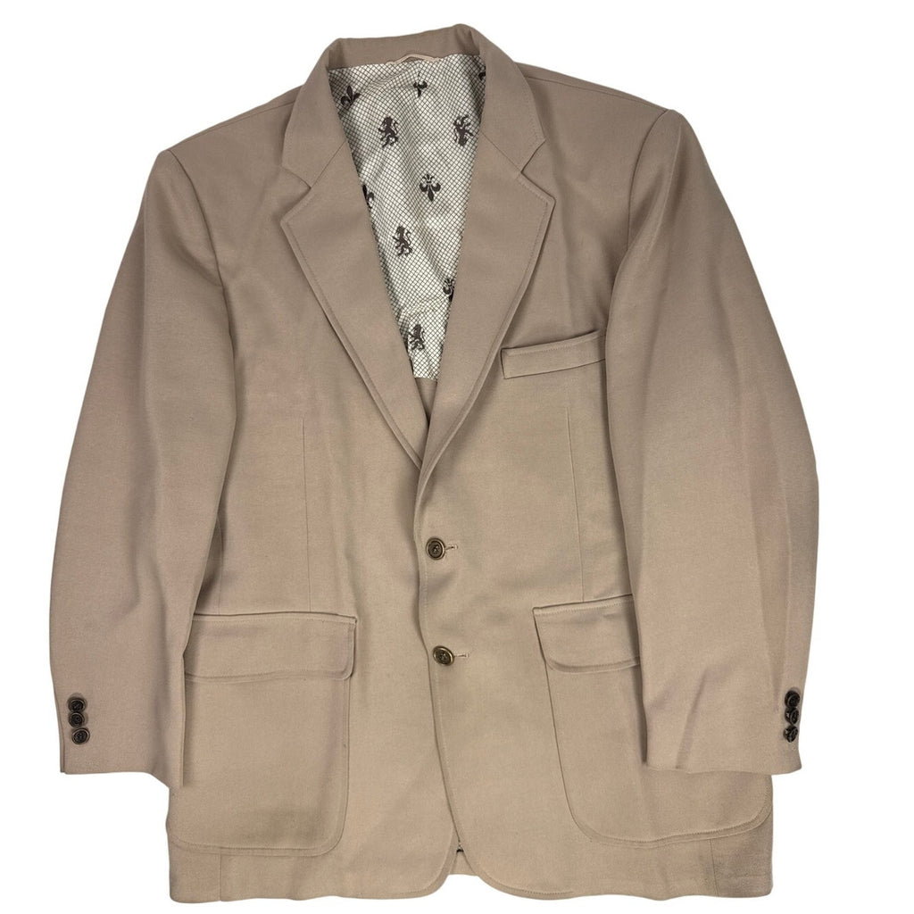 Vintage 80s JCPenney Comfort Blazer Mens 44R Brown Polyester Jacket