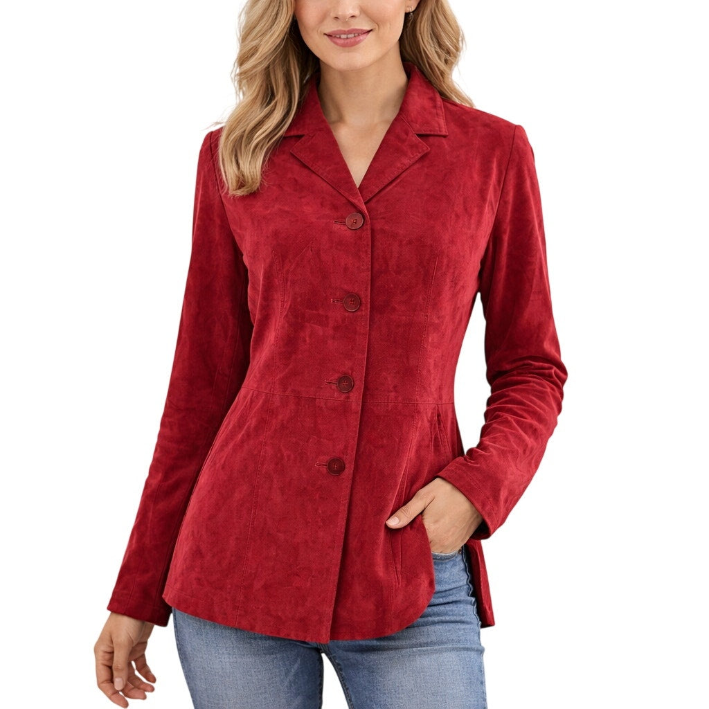 Vintage 90s Red Leather Jacket Women's Small Pursuits Ltd.