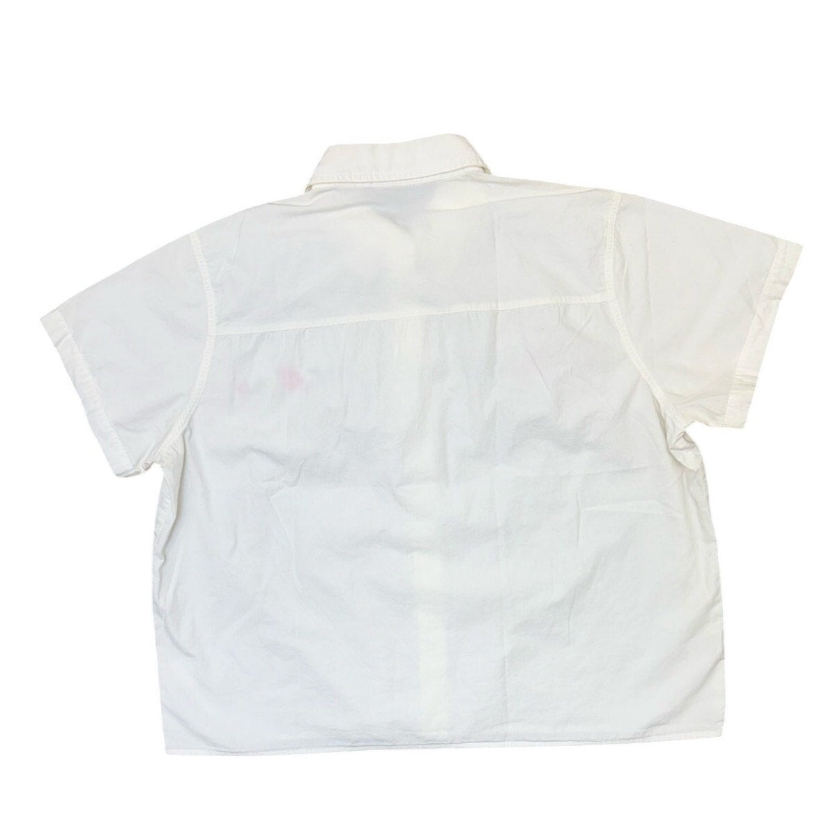 Vintage 90s White Embroidered Floral Cotton Button Front Blouse Women's M/L