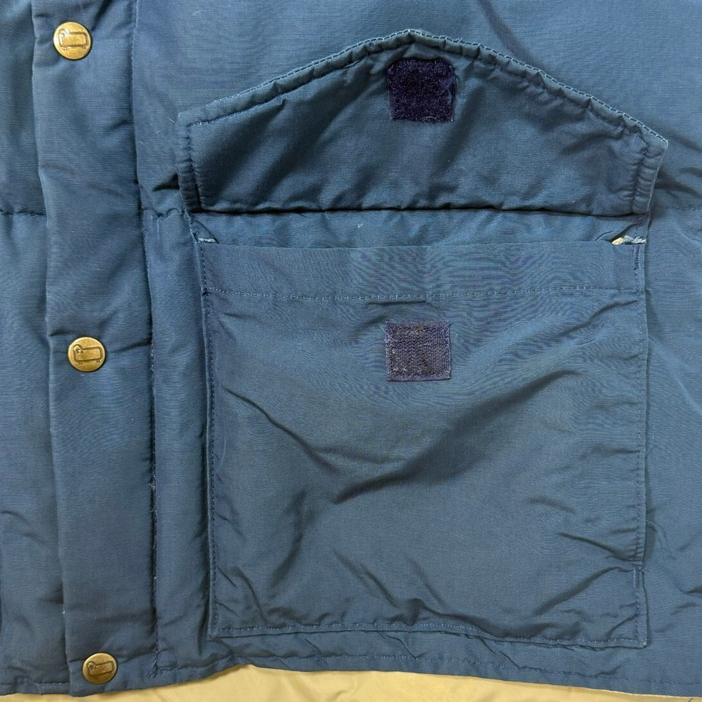 Vintage 80s Men’s Medium Woolrich Vest Navy Down Puffer Made in USA Outdoors
