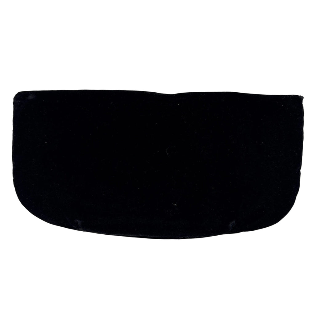 Vintage 60s Black Velvet Clutch Pearl Rhinestone Evening Bag