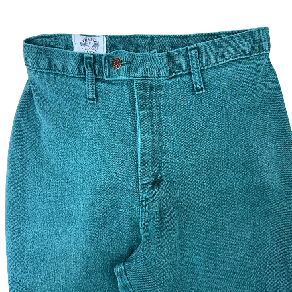 Vintage 80s Women's 10 Green Mom Jeans CAP Ferrat Teal USA Made