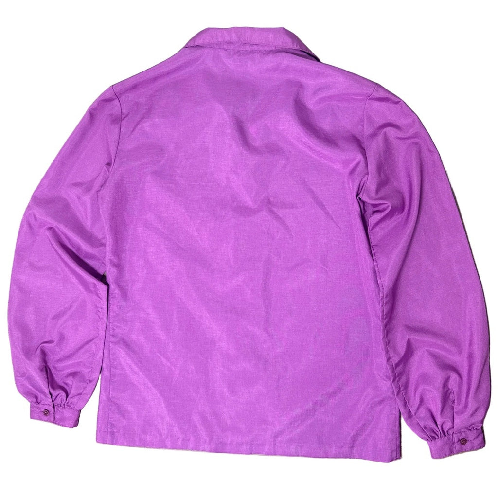 Vintage 70s Silkhana Lady Manhattan Women's 10 Blouse Violet Button Front