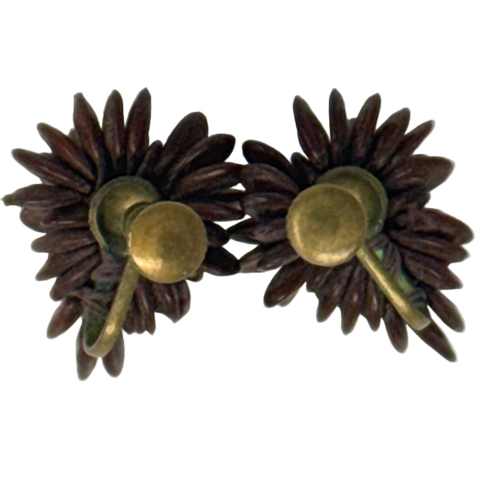 Vintage 50s Screw Back Earrings Brown Seed Cluster Mid Century