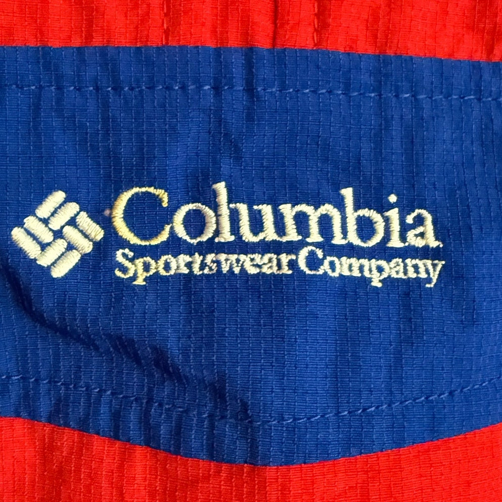 Vintage 90s Men's Small Columbia Sportswear Pullover Windbreaker Jacket Red Blue