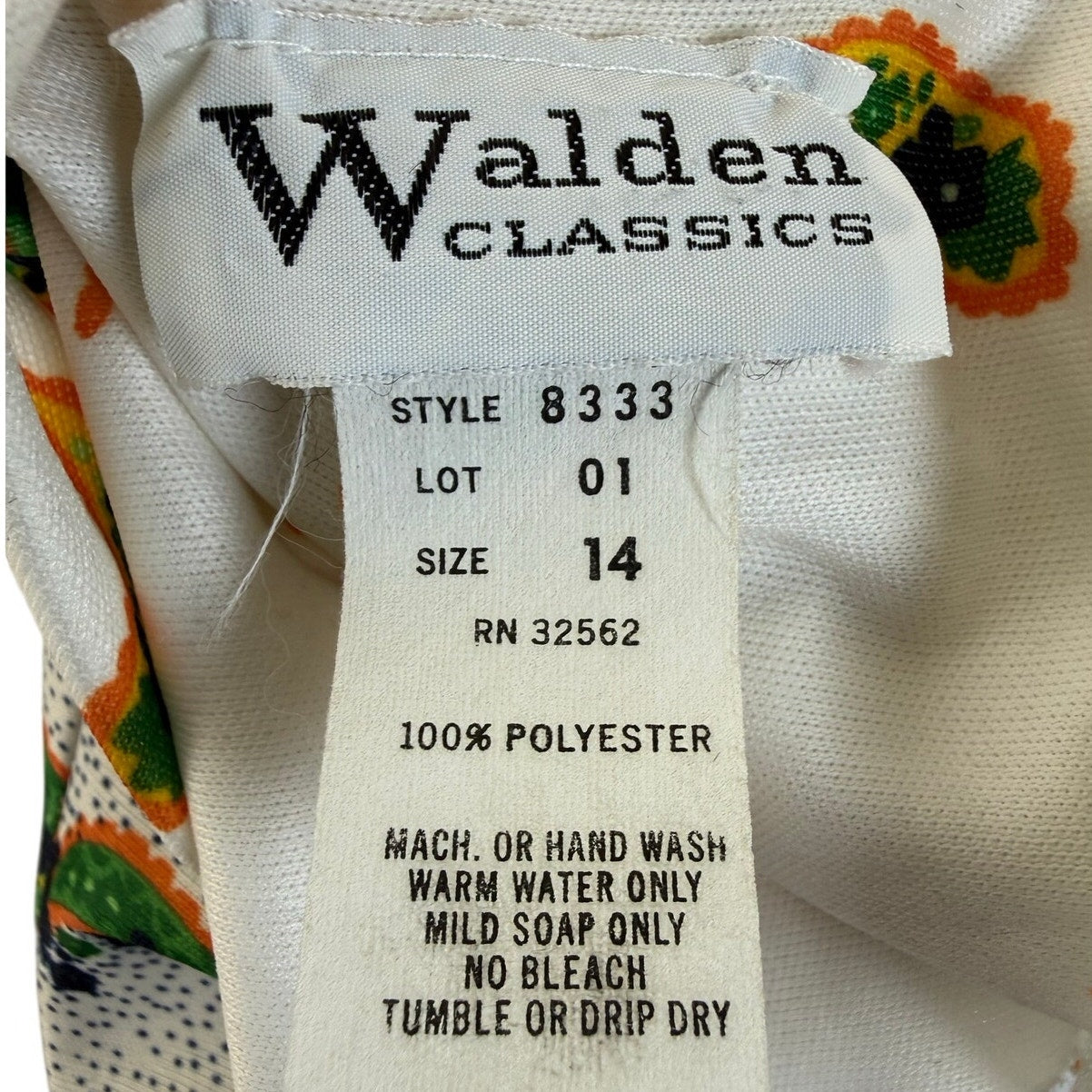 Vintage 70s Walden Classics Paisley Belted Polyester Shirt Dress Size 14