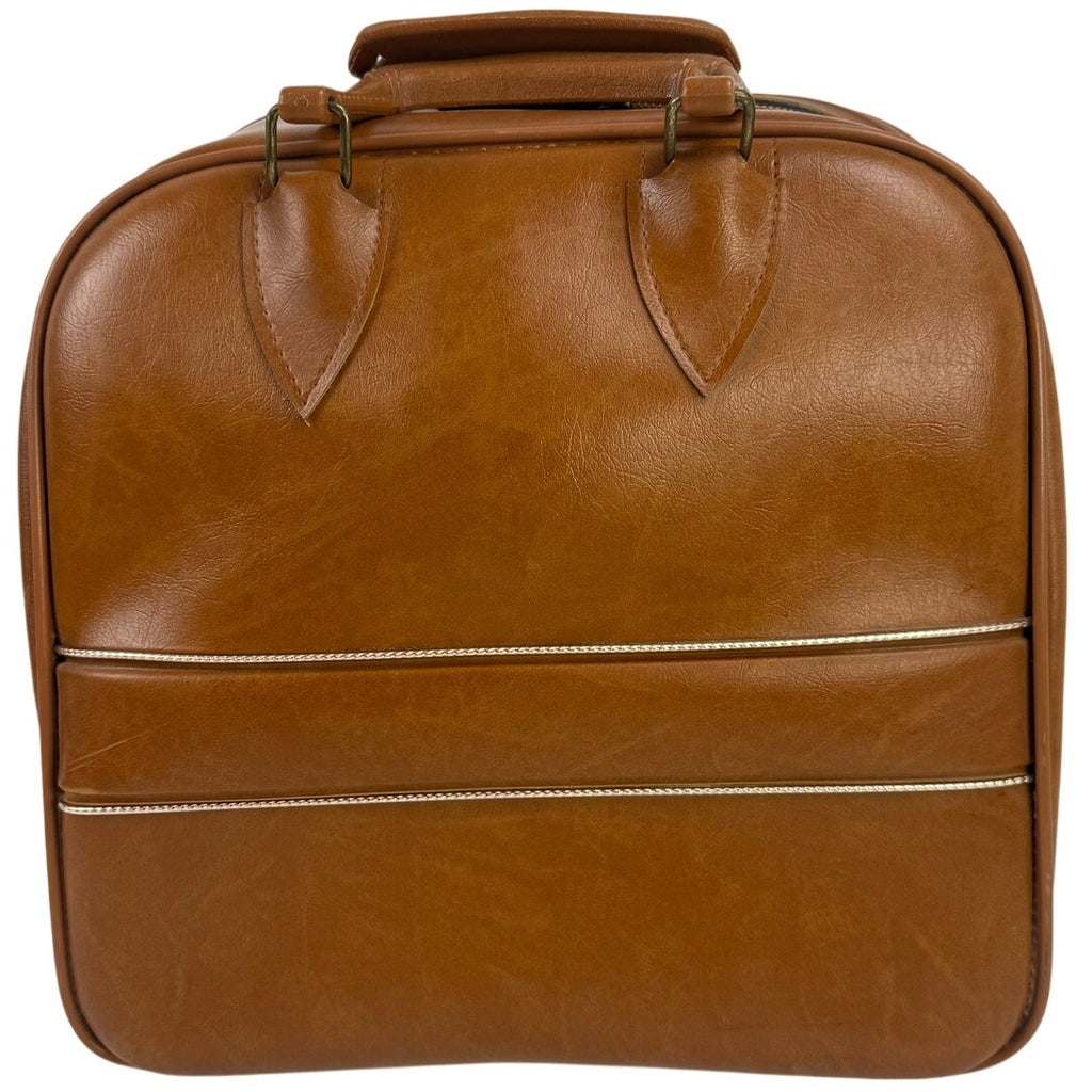 Vintage C C Brown Faux Leather Single Bowling Ball Bag Shoe Compartment