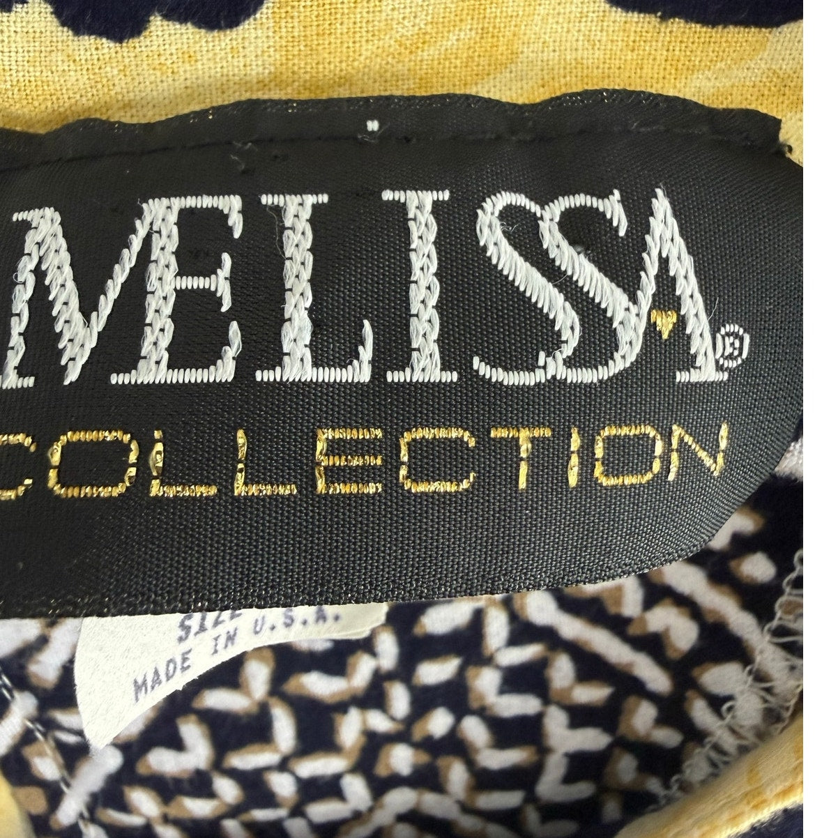 Vintage 90s Melissa Collection Rayon Jumpsuit USA Blue Yellow Boho Women's Small