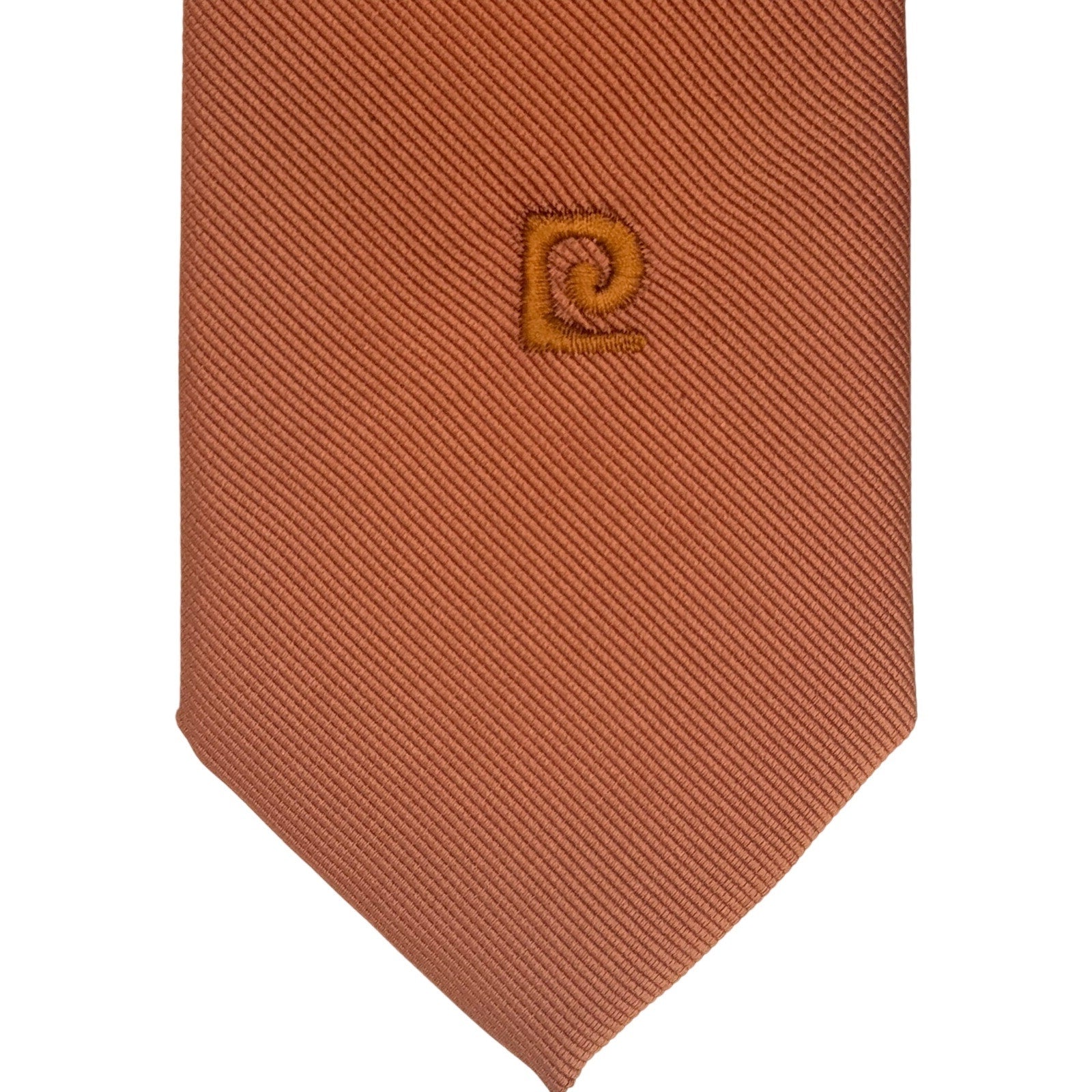 Vintage Pierre Cardin Amber Brown Skinny Tie 80s Woven Polyester Designer