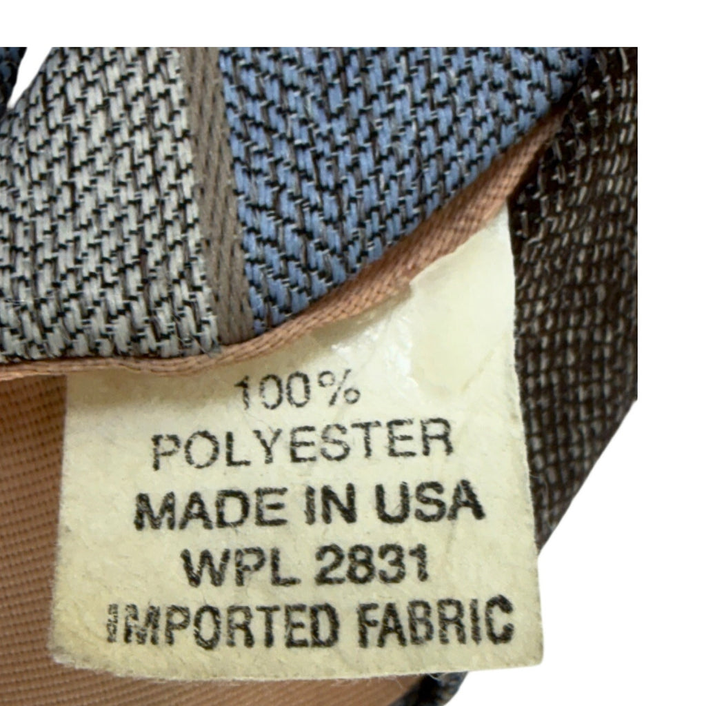 Vintage 80s Johnny Carson USA Striped Necktie Blue Gray Polyester Tie