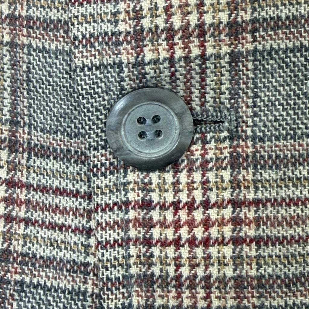 Vintage 70s Men's Large 42 Pendleton Wool Plaid Blazer Gray Tweed Sport Coat