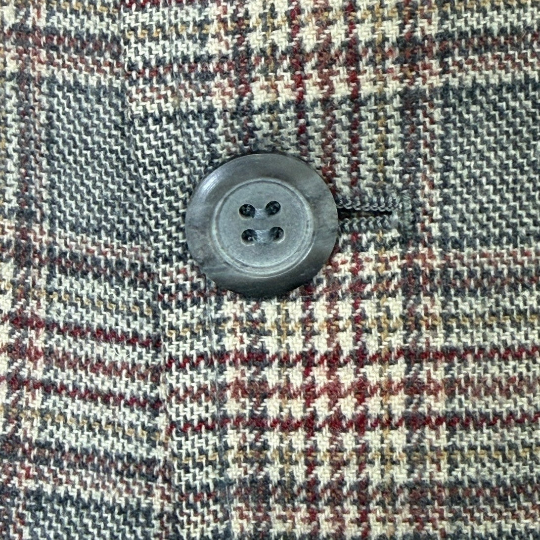 Vintage 70s Men's Large 42 Pendleton Wool Plaid Blazer Gray Tweed Sport Coat