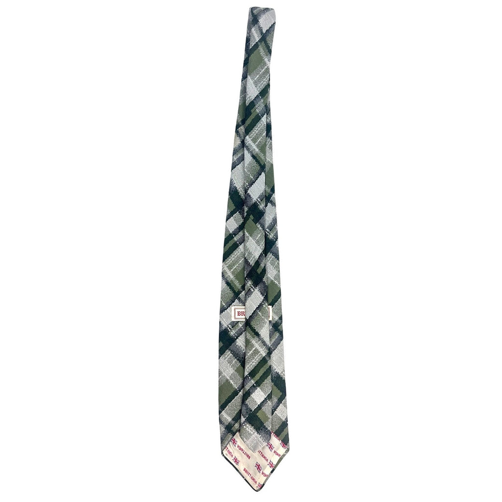 Vintage 70s Brittania Rosenblatts Green Plaid Wide Men's Tie 4"