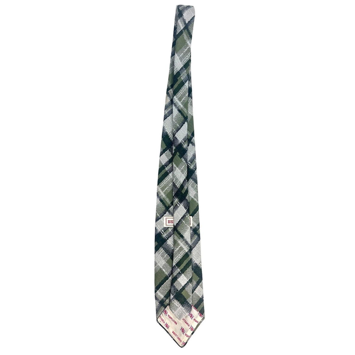 Vintage 70s Brittania Rosenblatts Green Plaid Wide Men's Tie 4"
