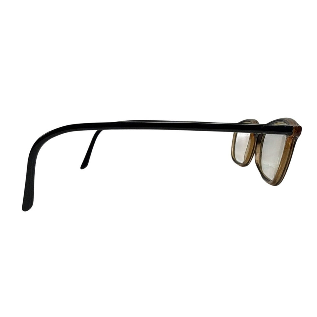 Vintage 90s Tuscany 325 Black Amber Rectangle Eyeglass Frames Italy 48-18-145