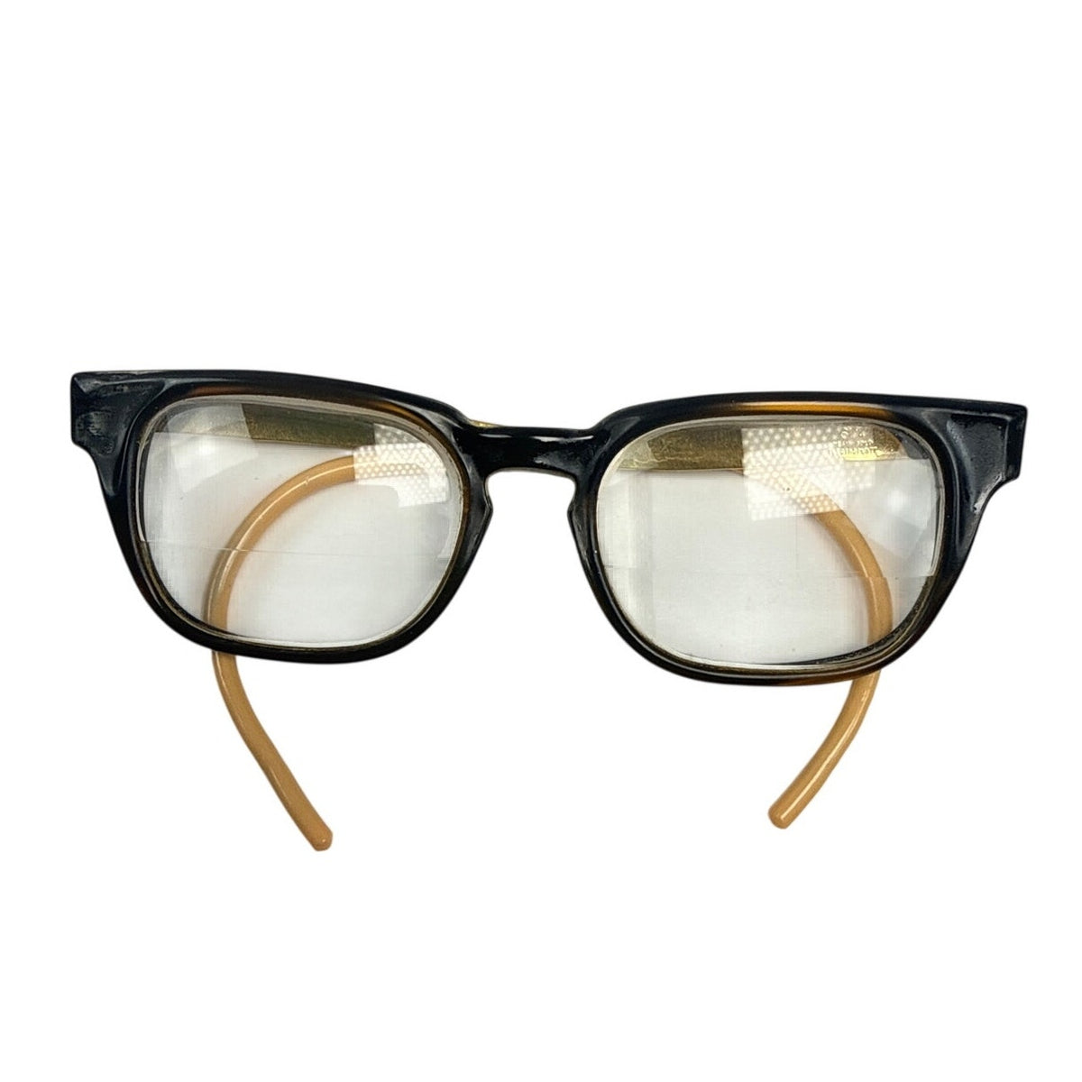 Vintage 1950s–60s Bausch & Lomb Black Gold Cable Temple Eyeglass Frames 6 1/4