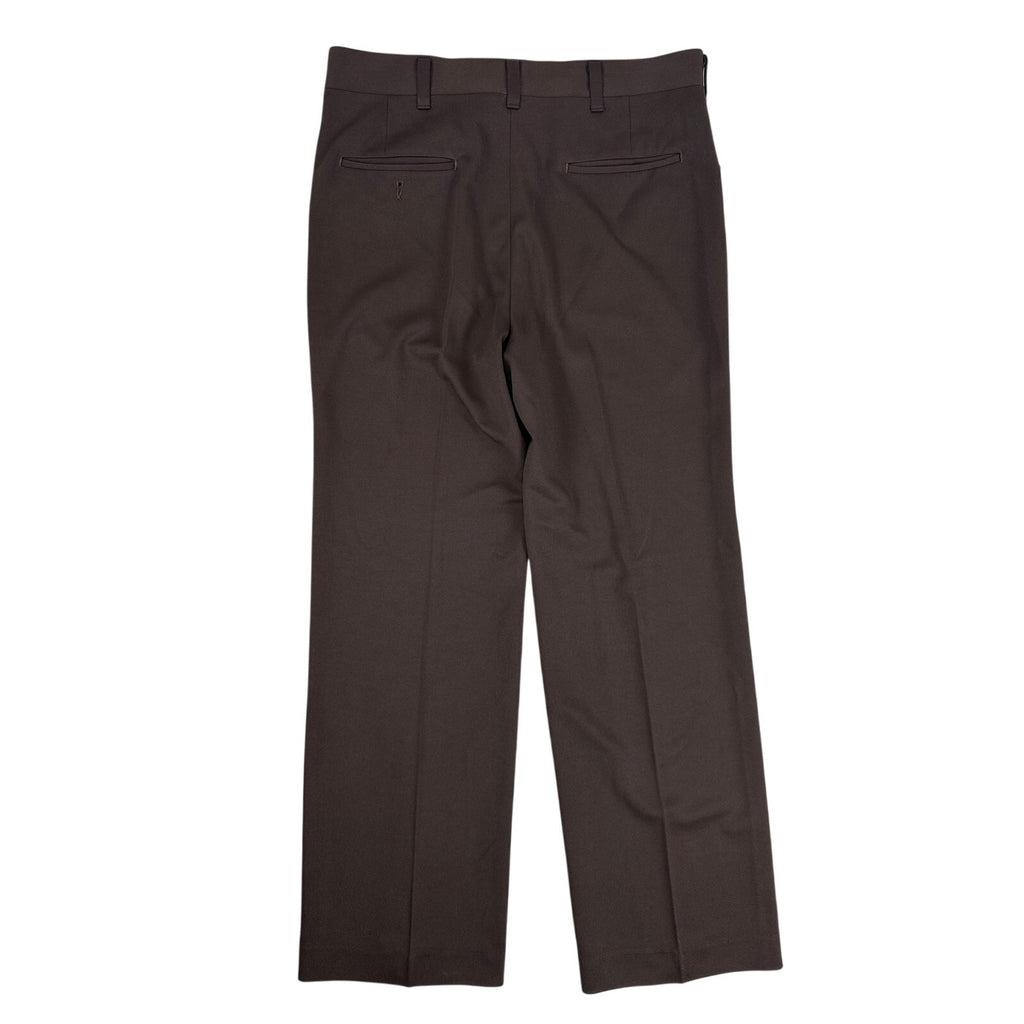 Vintage 80s Haggar Dark Brown Polyester Leisure Pants Men's Medium 33 Waist