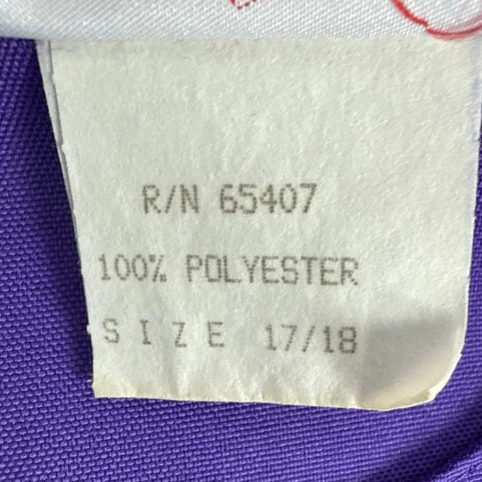 Vintage 80s Success Dress Purple Button Front Sheath Midi Dress Womens XL