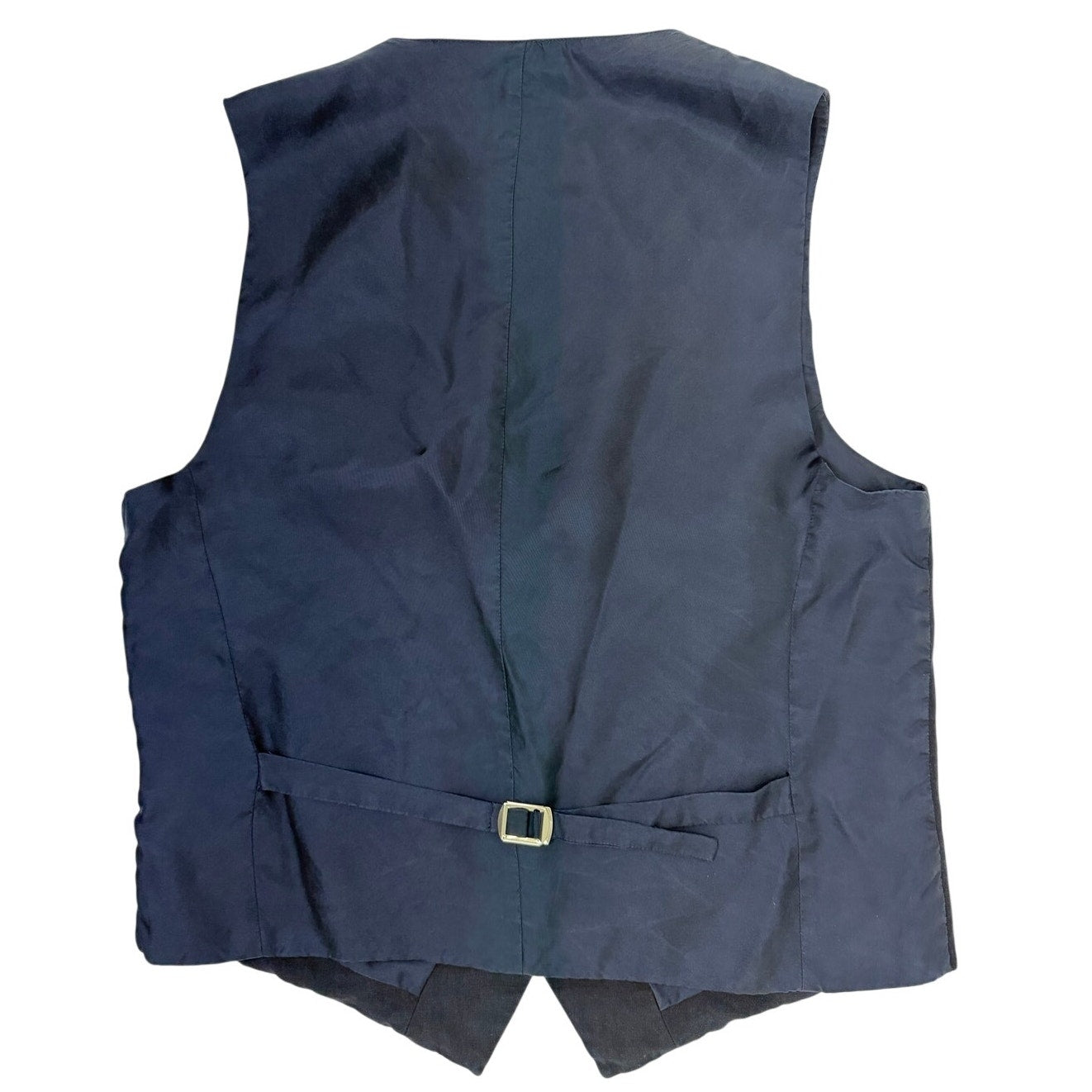 Vintage 2000s Navy Blue Linen Vest Men's Medium Made in Italy