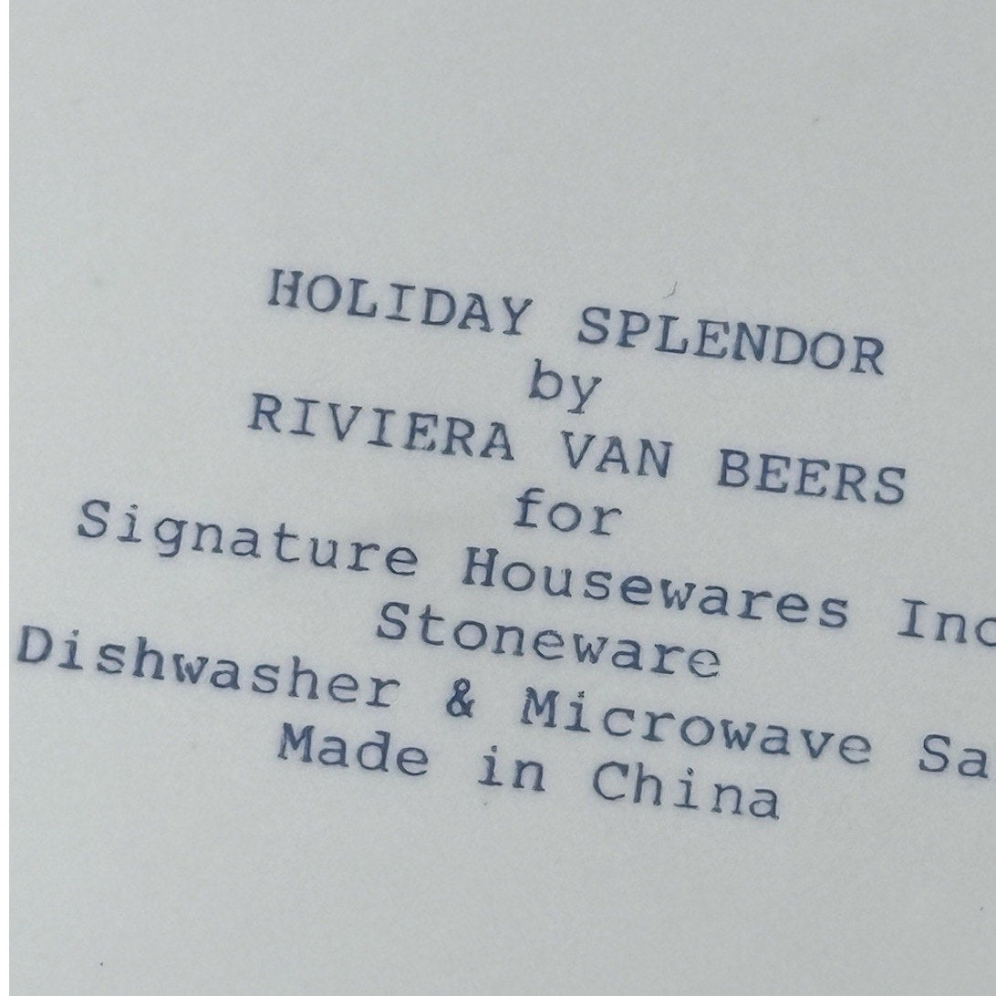 Vintage 90s Christmas Mugs Holiday Splendor Riviera Van Beers Mugs Set of 4