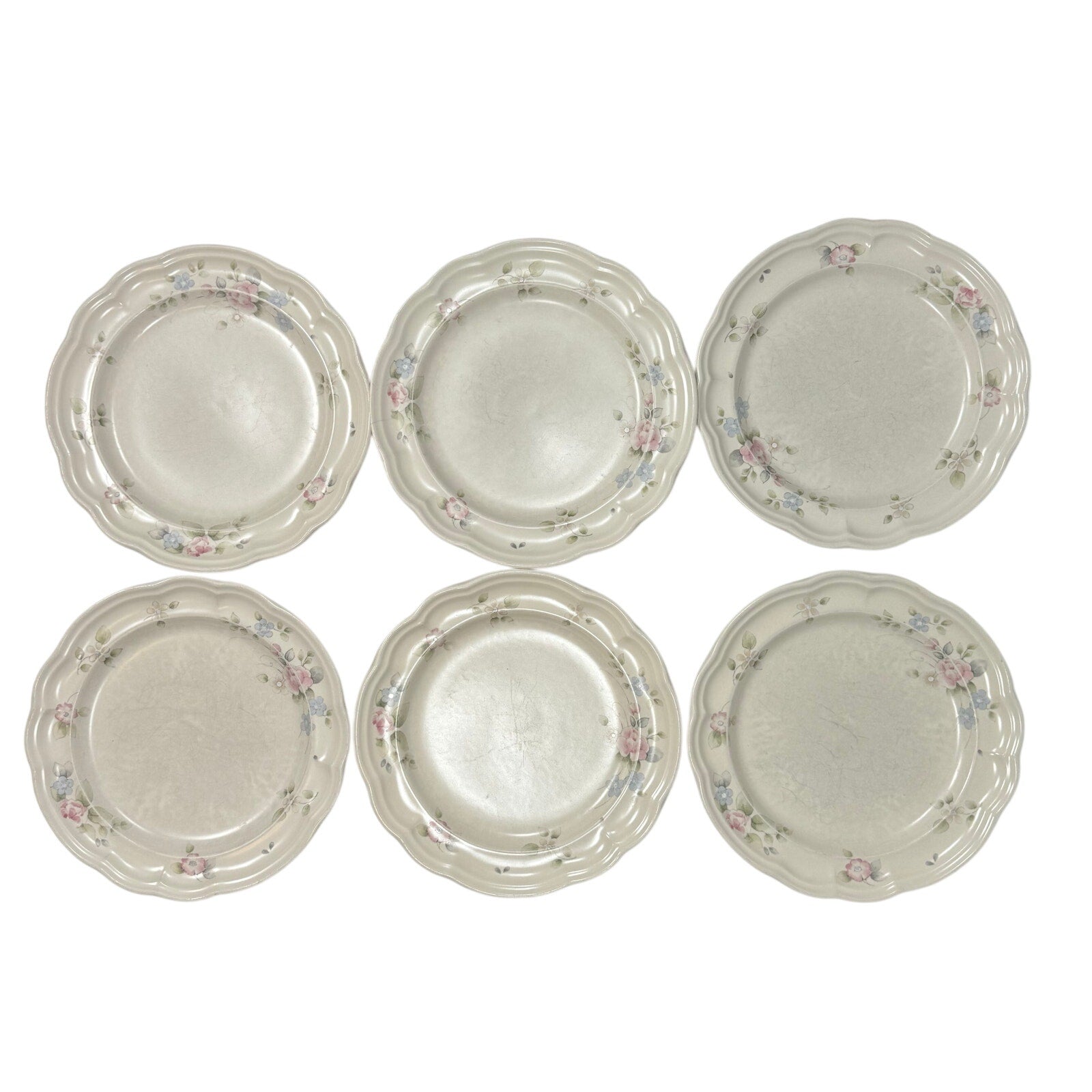 Vintage 90s Pfaltzgraff Stoneware Set Plates & Bowls Floral USA Made