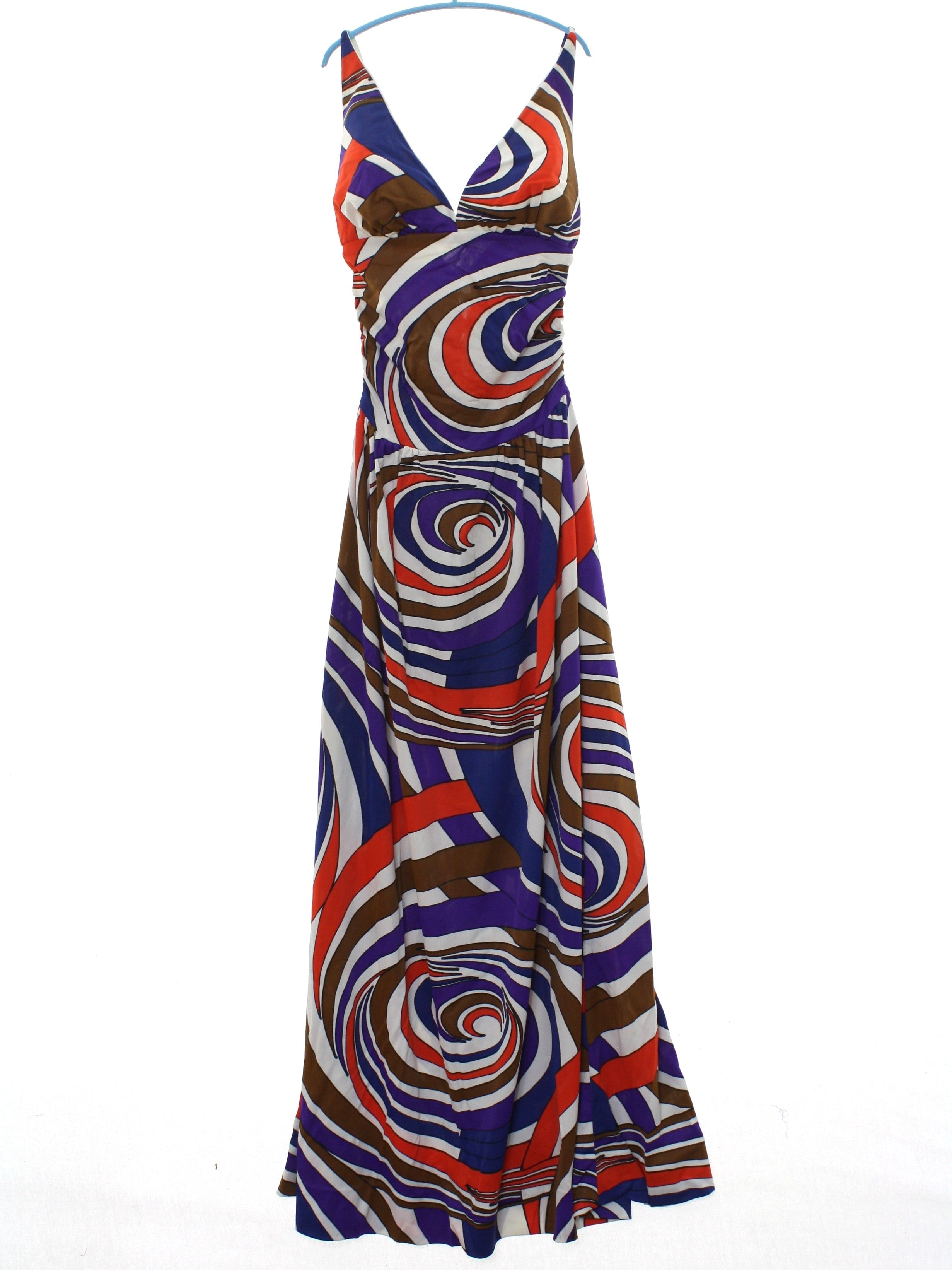 Womens Mod Elizabeth Stuart Op-Art Halter Dress