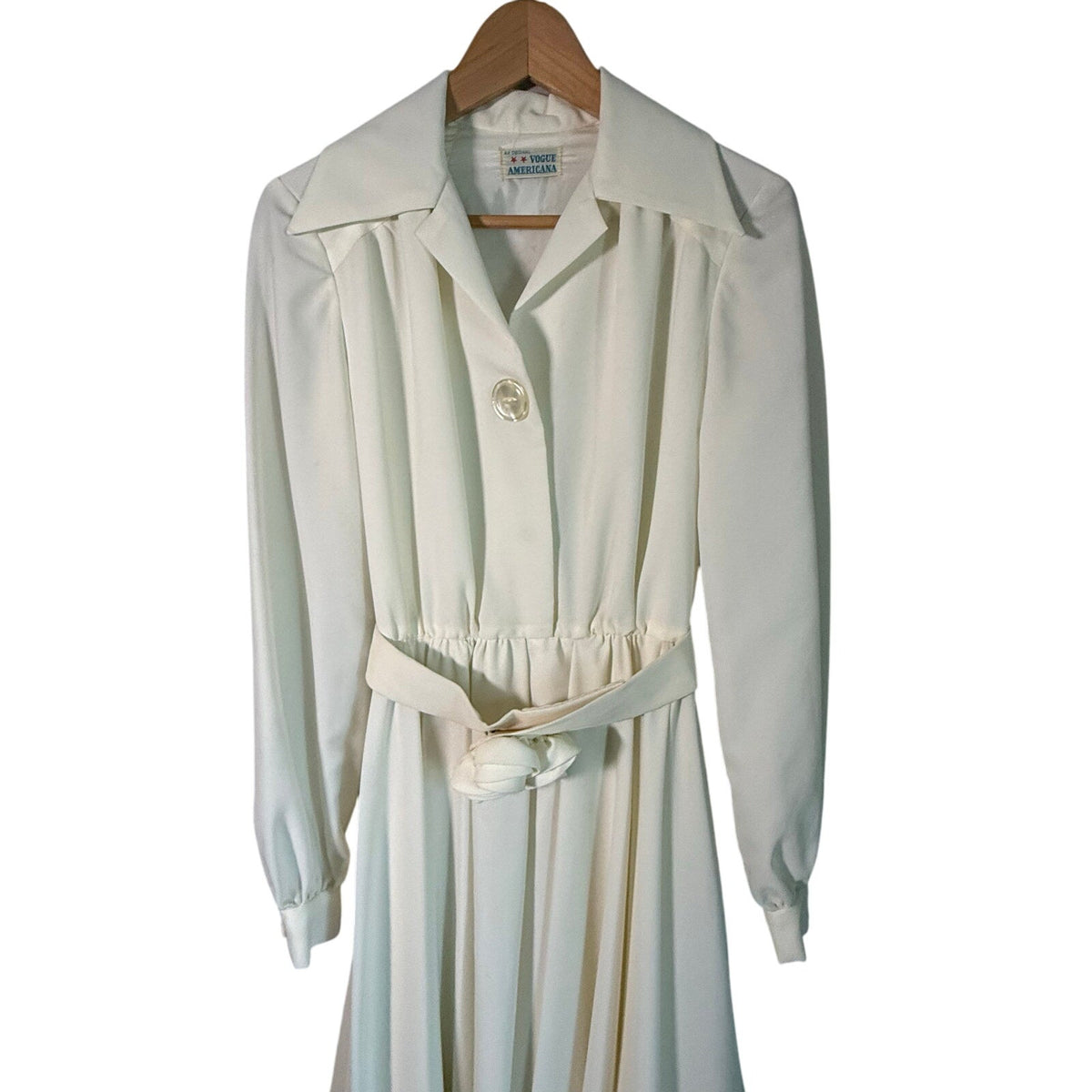 70s Vogue Americana Oscar de la Renta Pattern Cream Maxi Dress XS