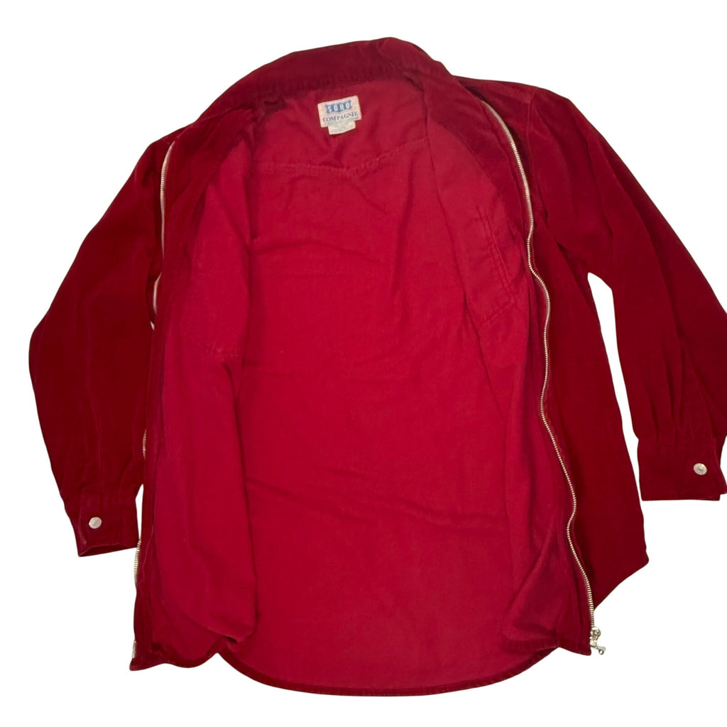 Vintage 90s Women's Small Red Shacket Zip Jacket SOHO Compagnie