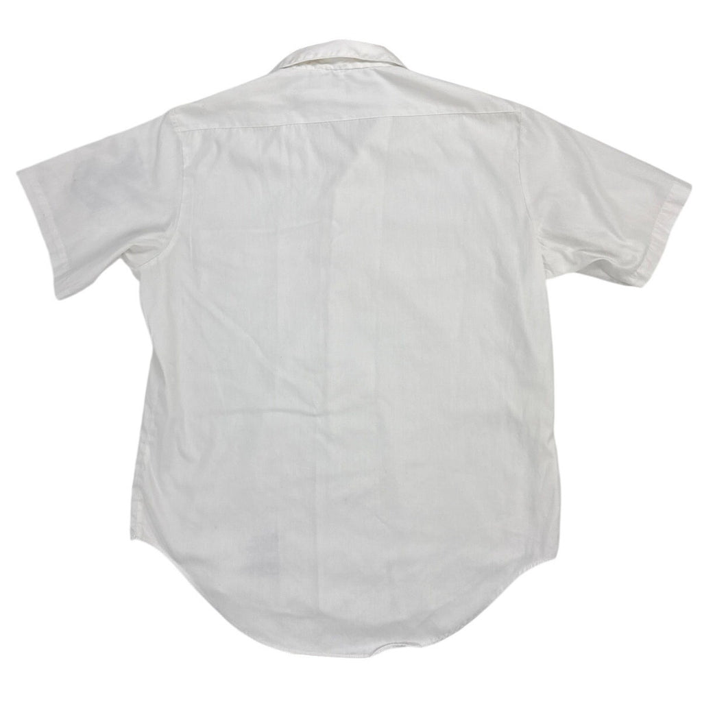 Vintage 80s US Navy White Uniform Shirt Petty Officer 1st Class Large