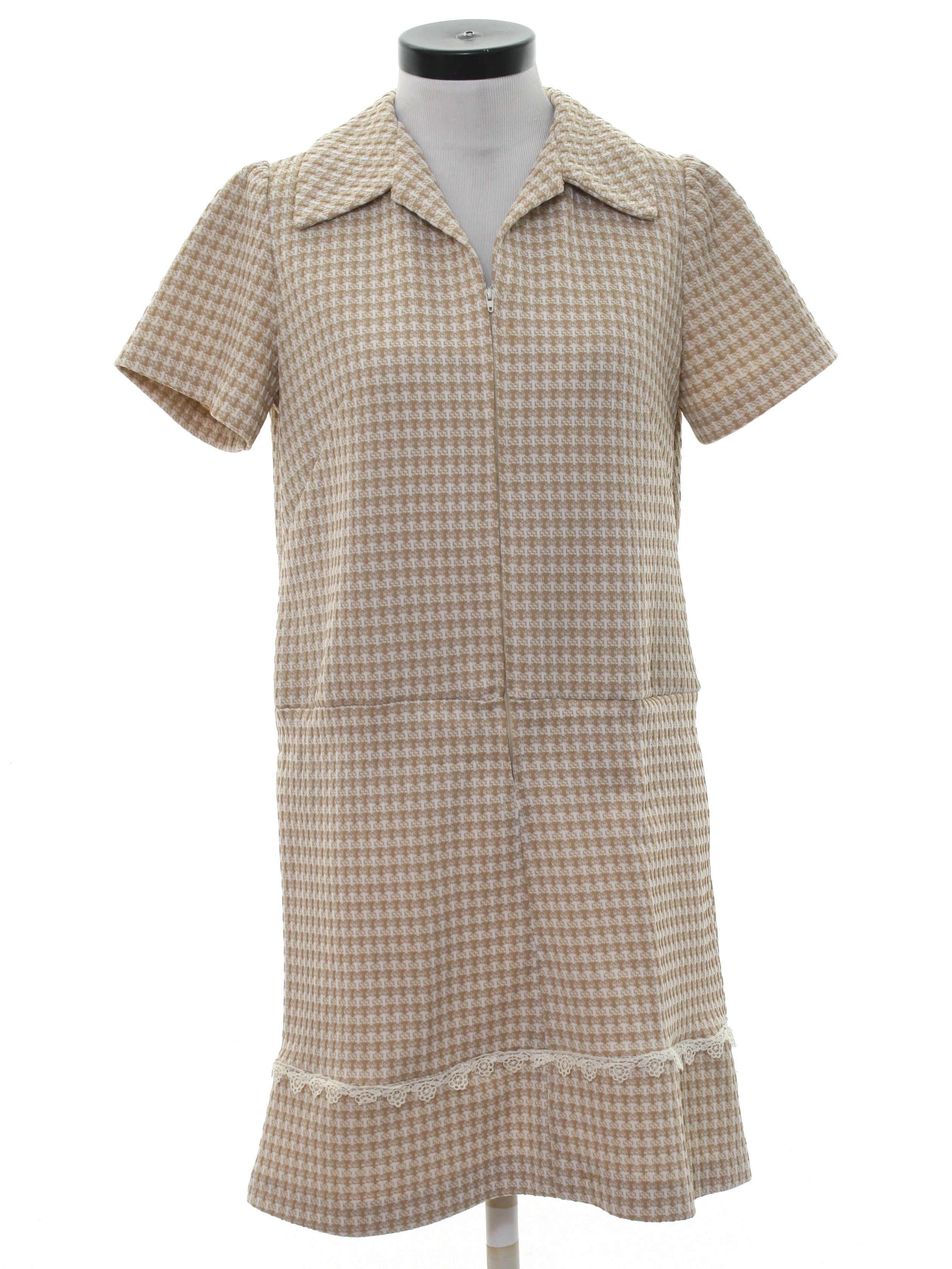 Womens Mod Drop Waist Knit Shift Dress