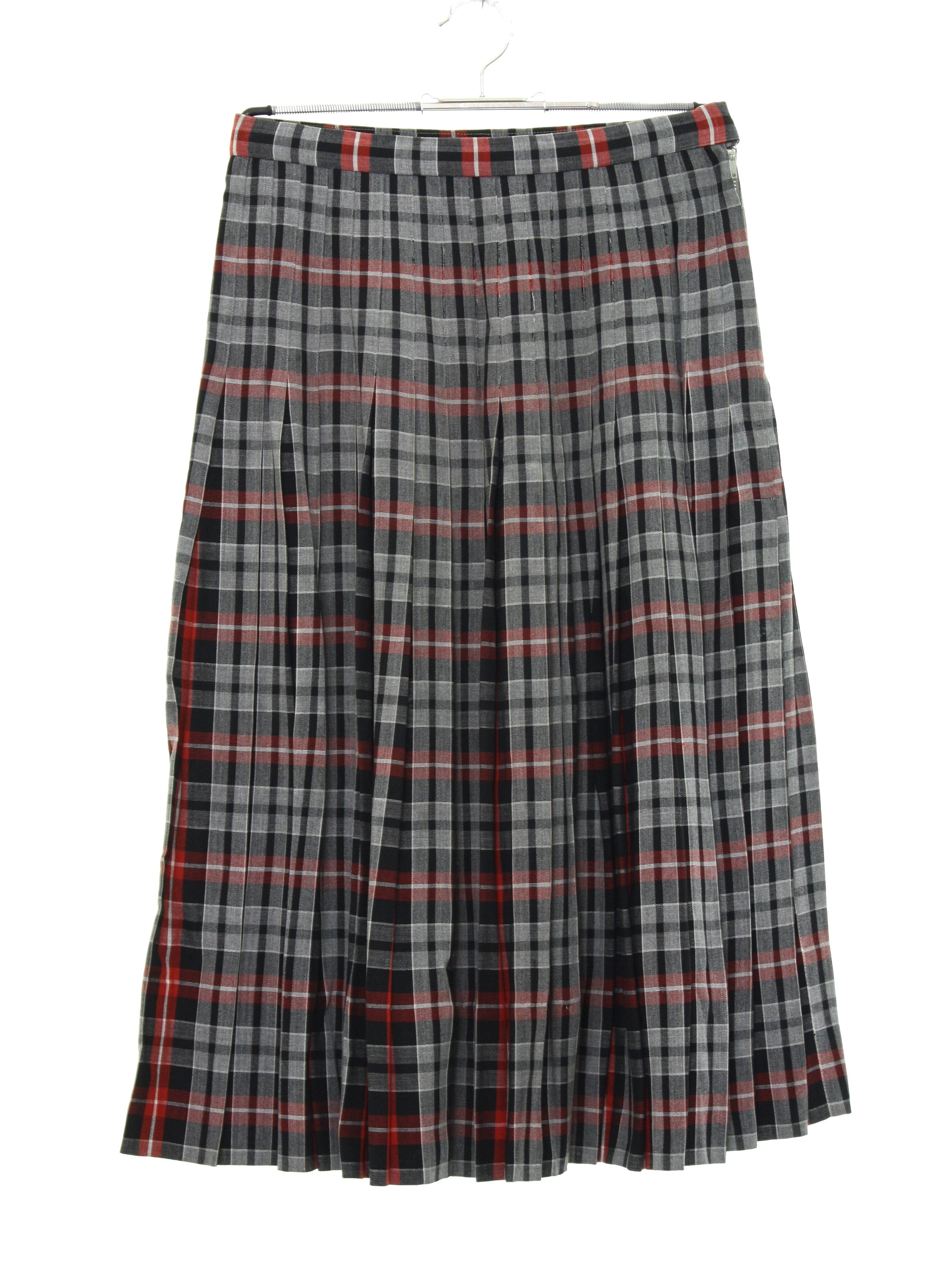 Womens Pleated Plaid Skirt