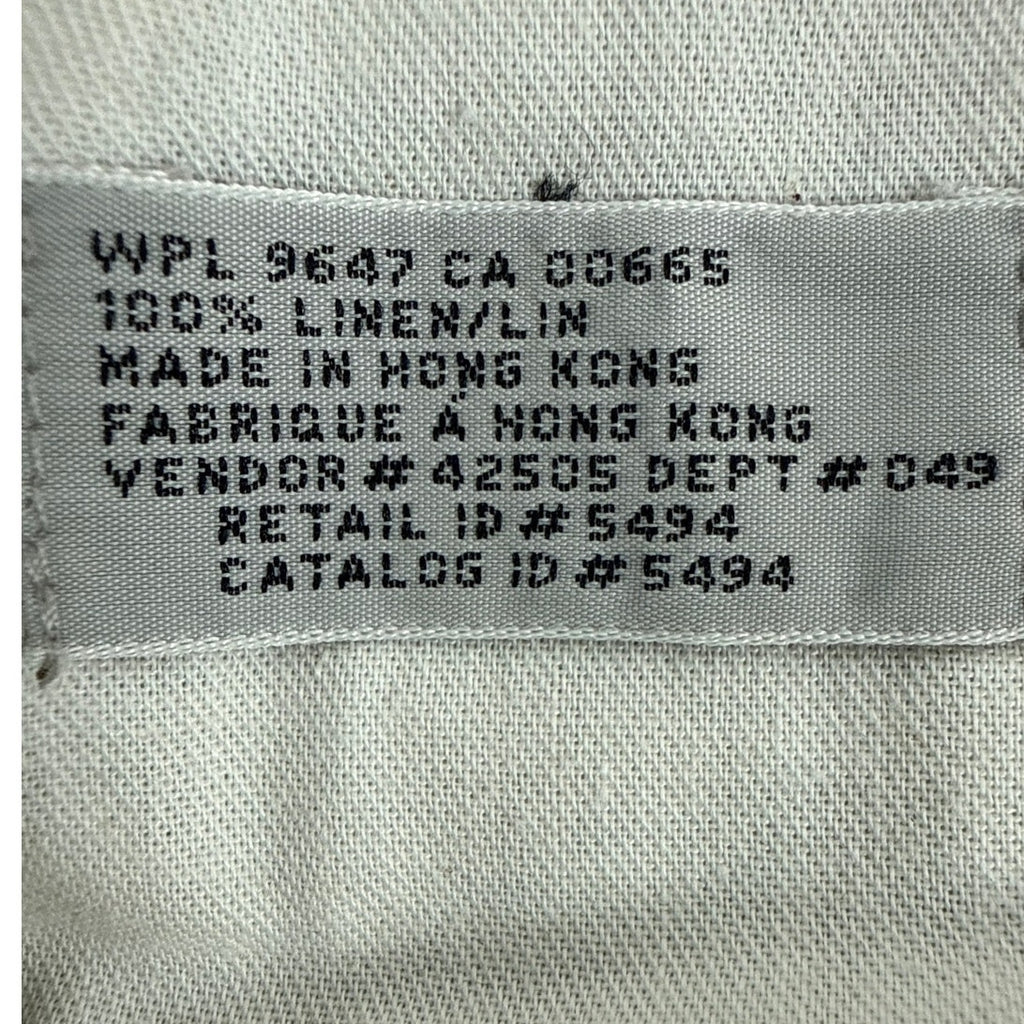 Vintage 90s Eddie Bauer Beige 100% Linen Pleated Pants Men’s 33x34
