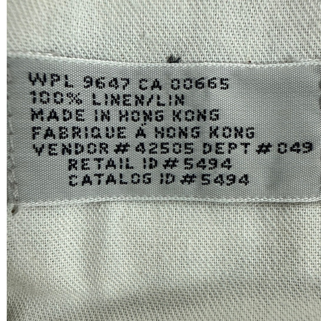 Vintage 90s Eddie Bauer Beige 100% Linen Pleated Pants Men’s 33x34