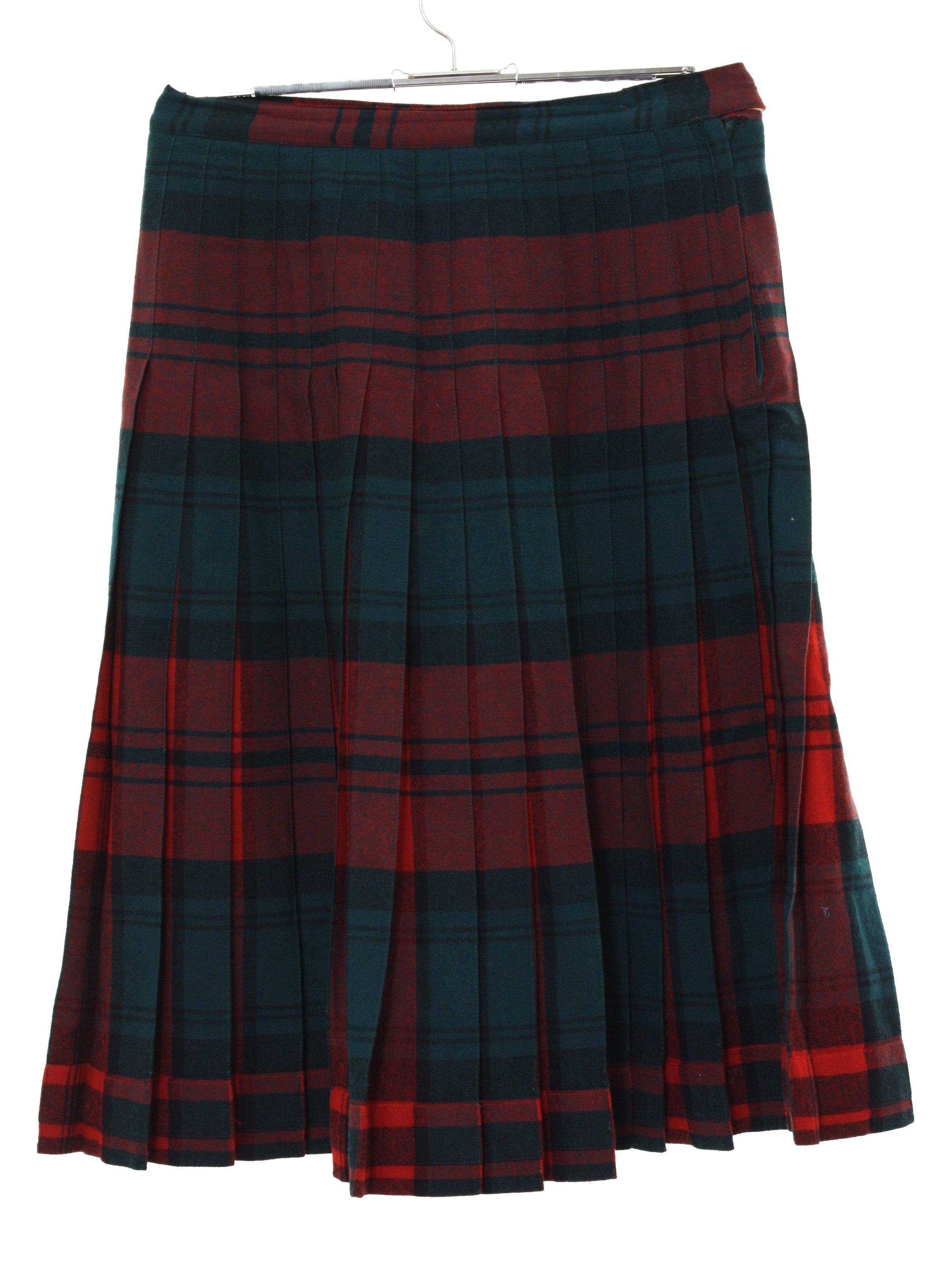 Womens Mod Pleated Plaid Skirt