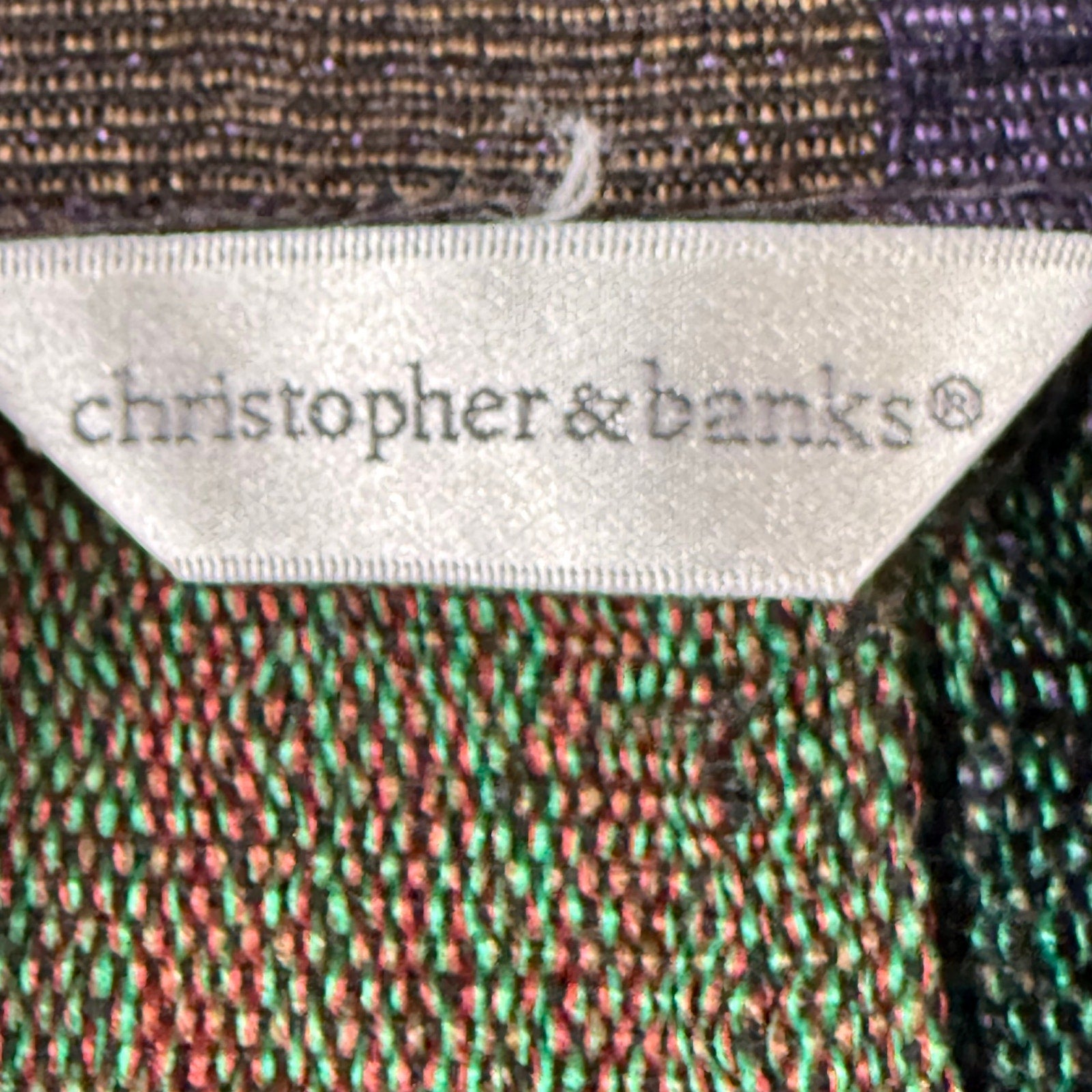 Vintage 90s Christopher & Banks Women's Small Tapestry Jacket Multicolor Bronze Button Artsy