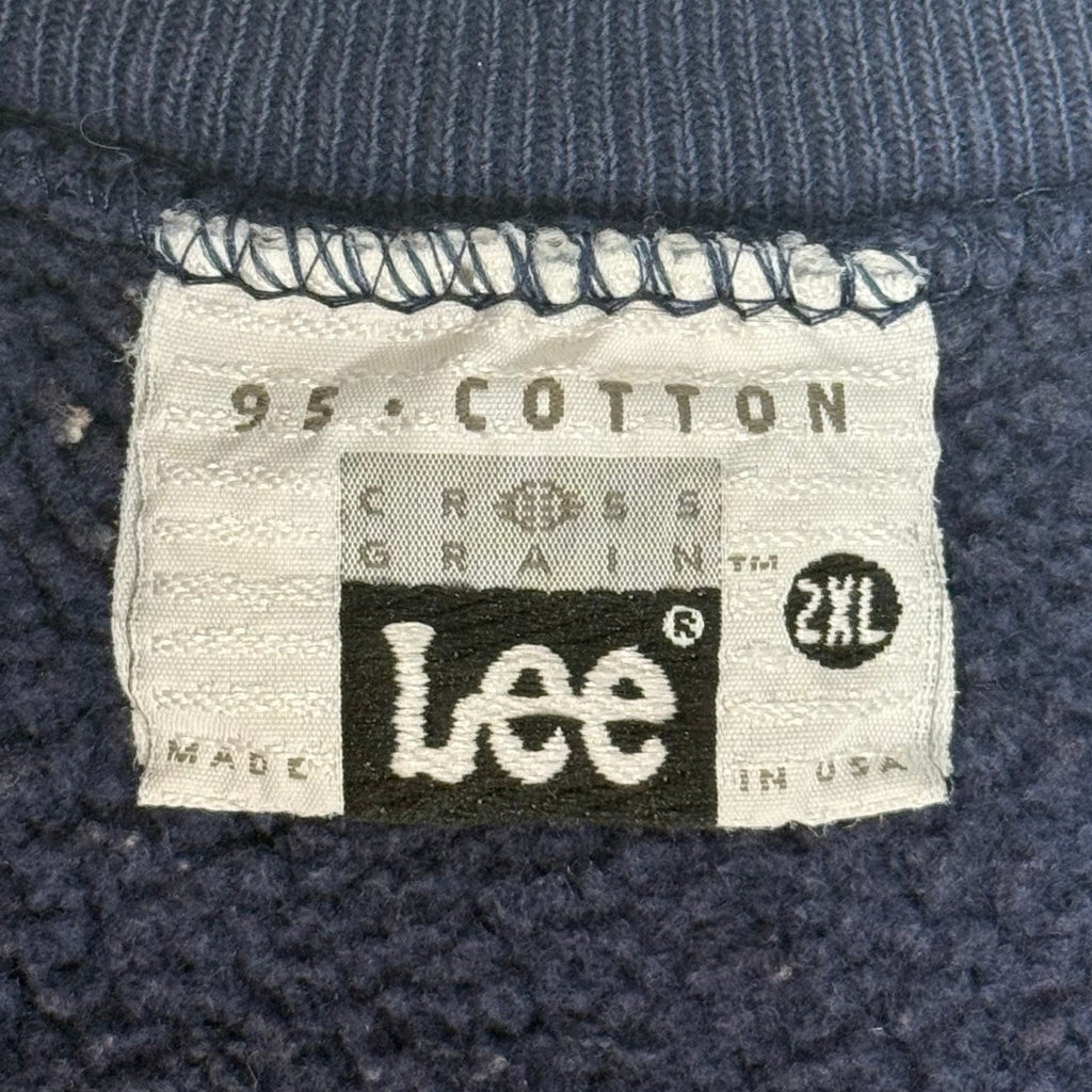 Vintage 90s Lee Oregon Sweatshirt Men’s 2XL Blue Plaid Logo Crewneck