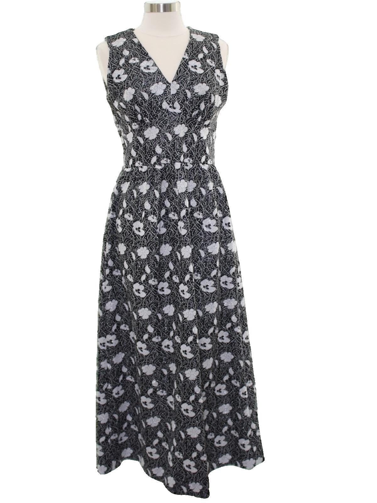 Womens Mod Cocktail Knit Maxi Dress