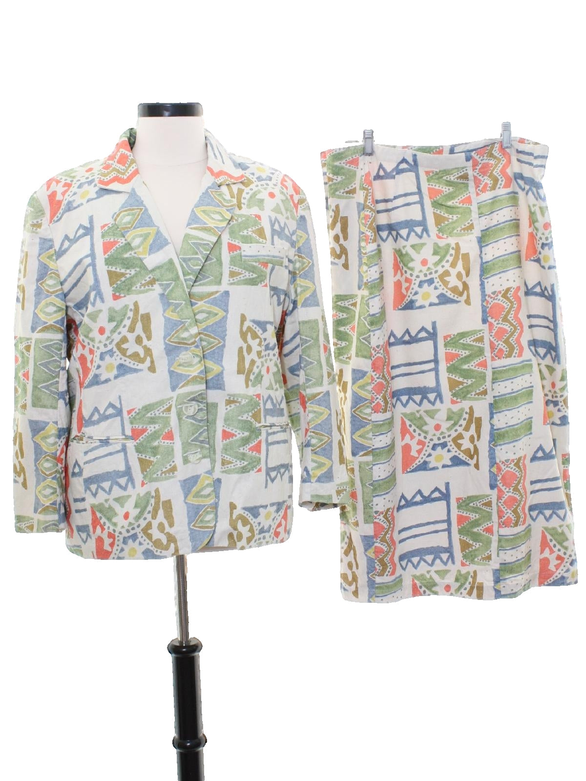 Womens Three Piece Op-Art Suit