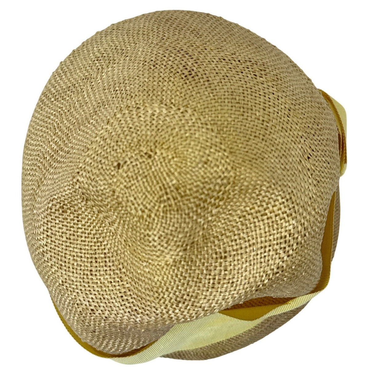 Vintage 1960s Sunny Yellow Pillbox Hat Wide Ribbon Bow Women's Size 7