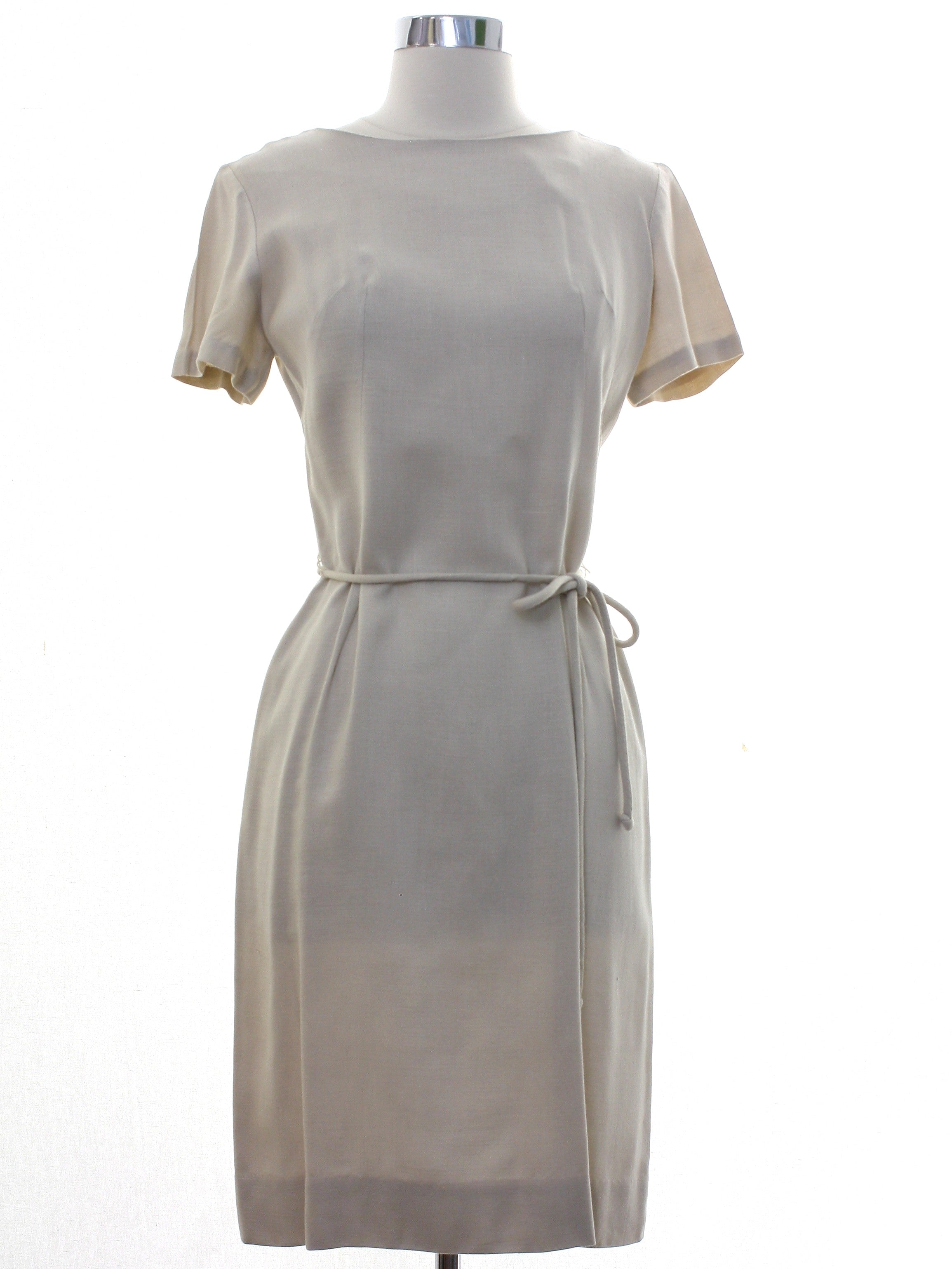 Womens Odette Mod Jackie O Style Linen Blend A-Line Dress