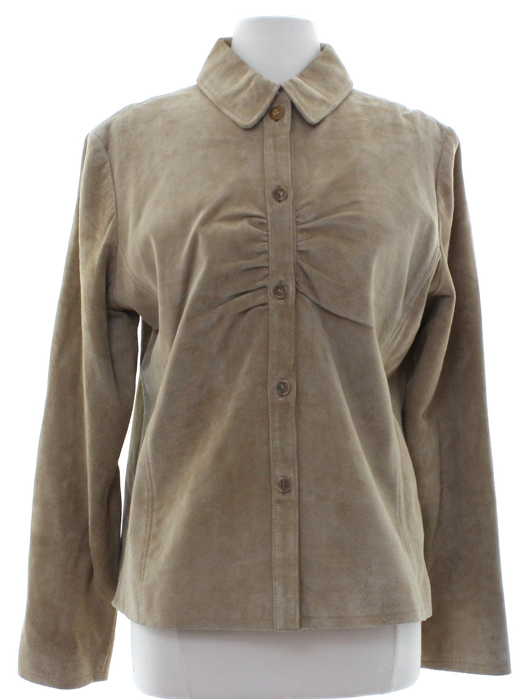 Womens Leather Suede Shirt Jacket